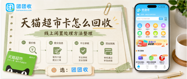 【团团收】天猫超市卡怎么回收？线上购物卡闲置处理方法整理