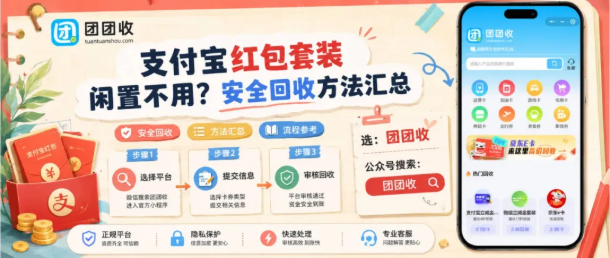 【团团收】支付宝红包套装闲置不用？安全回收方法汇总
