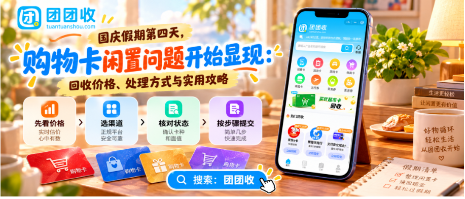 【团团收】国庆假期第四天，购物卡闲置问题开始显现：回收价格、处理方式与实用攻略