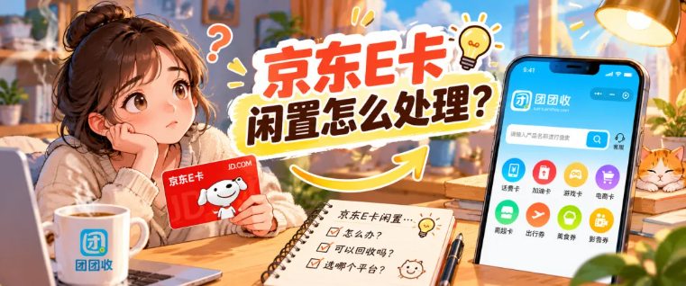 【团团收】京东E卡闲置怎么处理?回收攻略与常见避坑问题解析